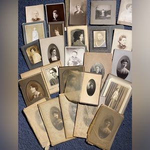 Vintage huge Lot of Cabinet Cards Portrait Vintage Photos Lot, Ladies